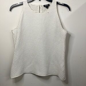 WORTH New York tank white black polka dot S small